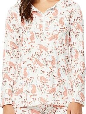 Roller Rabbit Women's 'Cheetah Garden' Long Sleeve w/ Pants PJ Set